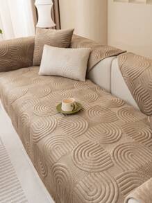 1 pièce Housse de coussin de canapé en peluche, couverture de canapé minimaliste moderne antidérapante, protecteur de canapé en polaire épais lavable toutes saisons anti-poussière, couleur café, convient pour canapé d'angle, chambre à coucher, bureau, salon