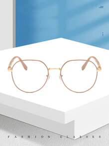 1 Pc/5 Pcs Round Metal Frame Glasses, Suitable For Decoration, Daily Use, Outfit, Reading