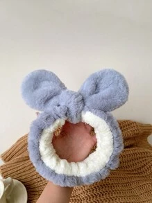 1 套卡通灰兔印花盥洗包、防水套、腕带和头带套装家居浴室装饰秋季装饰返校