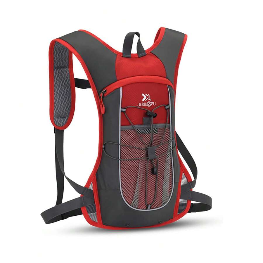 Mochila de Hidratación Deportiva 7L Mochila Ciclismo Ajustable Mochila de Viaje con Cuerda de fijación del Casco, Impermeable, Tira Reflectante, para Senderismo, Running, Campismo(No Incluida Bolsa de agua) - Rojo - Ver 1