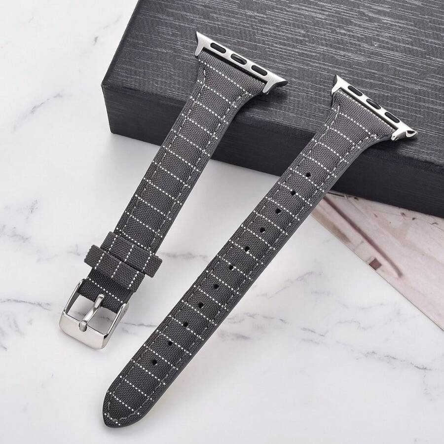 1入組細皮革表帶，兼容蘋果手錶尼龍+皮革錶帶44mm 40mm 41mm 42mm 43mm 45mm 38mm 49mm尼龍腕帶蘋果手錶超級版9 8 7 6 5 SE 4 3 專用SE款 - 彩色 - 查看 1