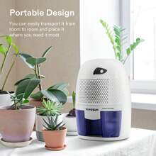 VIVOSUN Portable Dehumidifier, Mini Ultra-Quiet 225 Sq. Ft. Dehumidifier With 500ML Water Tank, Indicator Light And Auto Shut-Off Function For Home, Bedroom, Closet, Basement, Kitchen