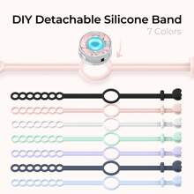 Totwoo Candy Wave Collection-Long Distance Touch Single Bracelet(Work In Pairs)-Colorful Band Bracelet, Vibration & Light Up For Love Couples Bracelet | Long Distance Relationship Gifts For Girlfriend Bluetooth Pairing Jewelry- Stay Connected Anytime, Anywhere - Berwarna merah muda - View 4
