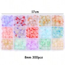 8mm玻璃仿翡翠珠子漸變雙色圓珠手工DIY手鍊項鍊珠子珠材 - 8mm 圓珠 - 查看 34