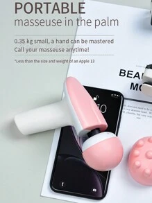 迷你按摩槍,內置可充電電池,3合1多級頻率深層組織按摩器 - 粉色 - 查看 3