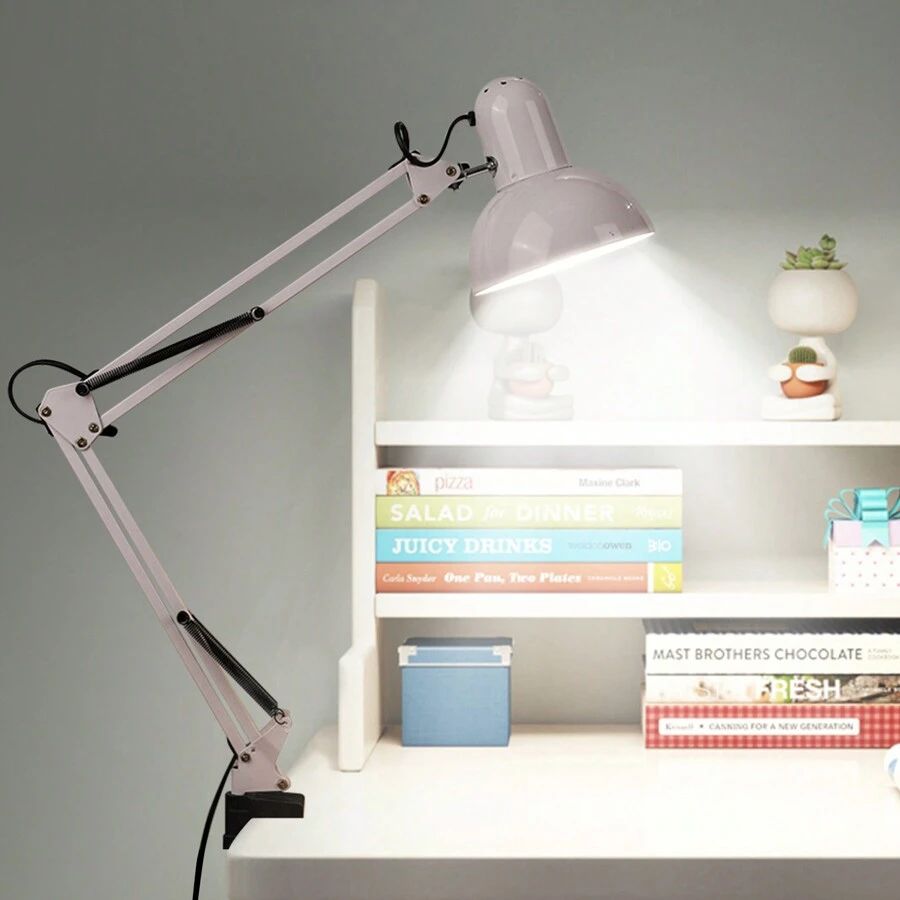 ANTSAY LED Desk Lamp, Metal Desk Lamp With Clamp, Adjustable Folding Study Table Lamp For Home, Office, Work, Study - White/white light - View 1