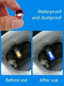 4pcs Blue Car Tire Valve Cap + Universal Valve Core + Bike Tire Valve Caps - Blue - View 3