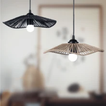 Disc-shaped Handmade Woven Lampshade With Paper Rope For E27 Lamp Holder, Available In Khaki And Black - Khaki - View 2