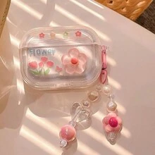 1 件花卉設計耳機盒,相容於 Airpods - 無色 - 查看 3