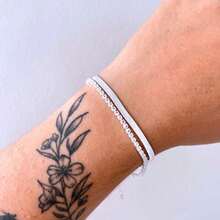 Pulseira Dupla Strass/laminada Banhada em Prata - Prata - Visão 1