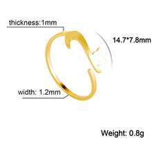1 件不銹鋼動物形狀戒指(獅子、恐龍、蛇、狐狸、貓)女式可愛有趣的流行配件禮物 - 動物 - 查看 21