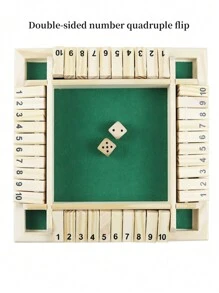 Wooden Green Base Flip Card Game - Green - View 2