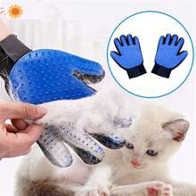 Guante Quita Pelo Para Mascota Cepillo guante para perro y gato Removedor masaje Anti estres antiestres Peine - Azul - Ver 9