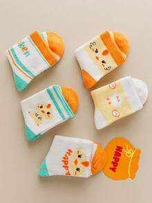 5 cặp/bộ Trẻ em Dày lên Mùa Đông Phim hoạt hình dễ thương Thiết kế gà Khăn tắm Vớ , Ấm áp Và Thân thiện - Nhiều màu - Xem 11