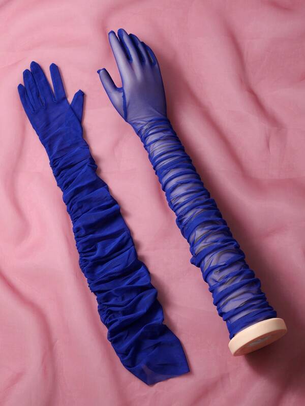 Brautschmuck, ein Paar (2 Stück) ellbogenlange Handschuhe für Hochzeit, Abschlussball, Party, Halloween