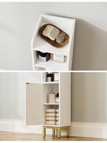 HaluPeit Bathroom Cabinet, Toilet Cabinet, Bathroom Cabinet, 20 * 20 * 83 Cm, Narrow Bathroom Shelf, Adjustable Shelves, Space-Saving, For Small Spaces, Easy Assembly - 白色 - 查看 5