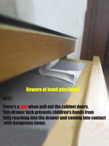 10 chiếc khóa chốt tủ thiết kế ẩn không cần dụng cụ bảo vệ trẻ em, sản phẩm gia dụng cho trẻ em, cửa tủ ngăn kéo, quà tặng trang trí gia đình cho tiệc mừng em bé - trắng - Xem 4