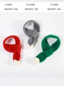 新款迷你丁格爾寵物圍巾,拖鬆球和閃亮絲絨材質,冬季風格,適合泰迪小狗等寵物使用,厚重保暖配件 - 灰色 - 查看 4