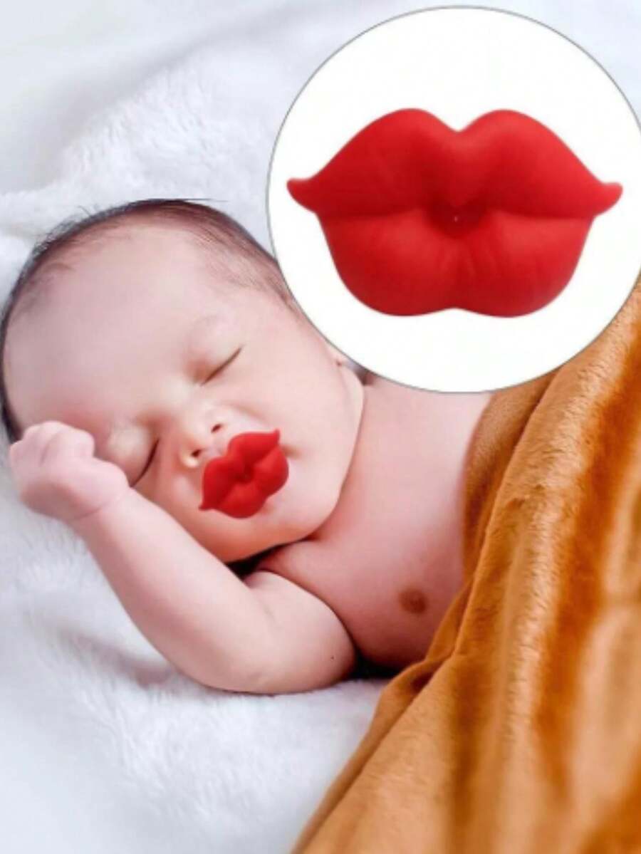 LIP-SHAPED BABY PACIFIER - Red - View 1