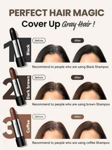 2 包 8g 深棕色一次性染发笔，半永久性发根着色剂，发根染发笔，染发棒遮盖白发根，遮盖白发染发棒 - 摩卡棕 - 查看 5