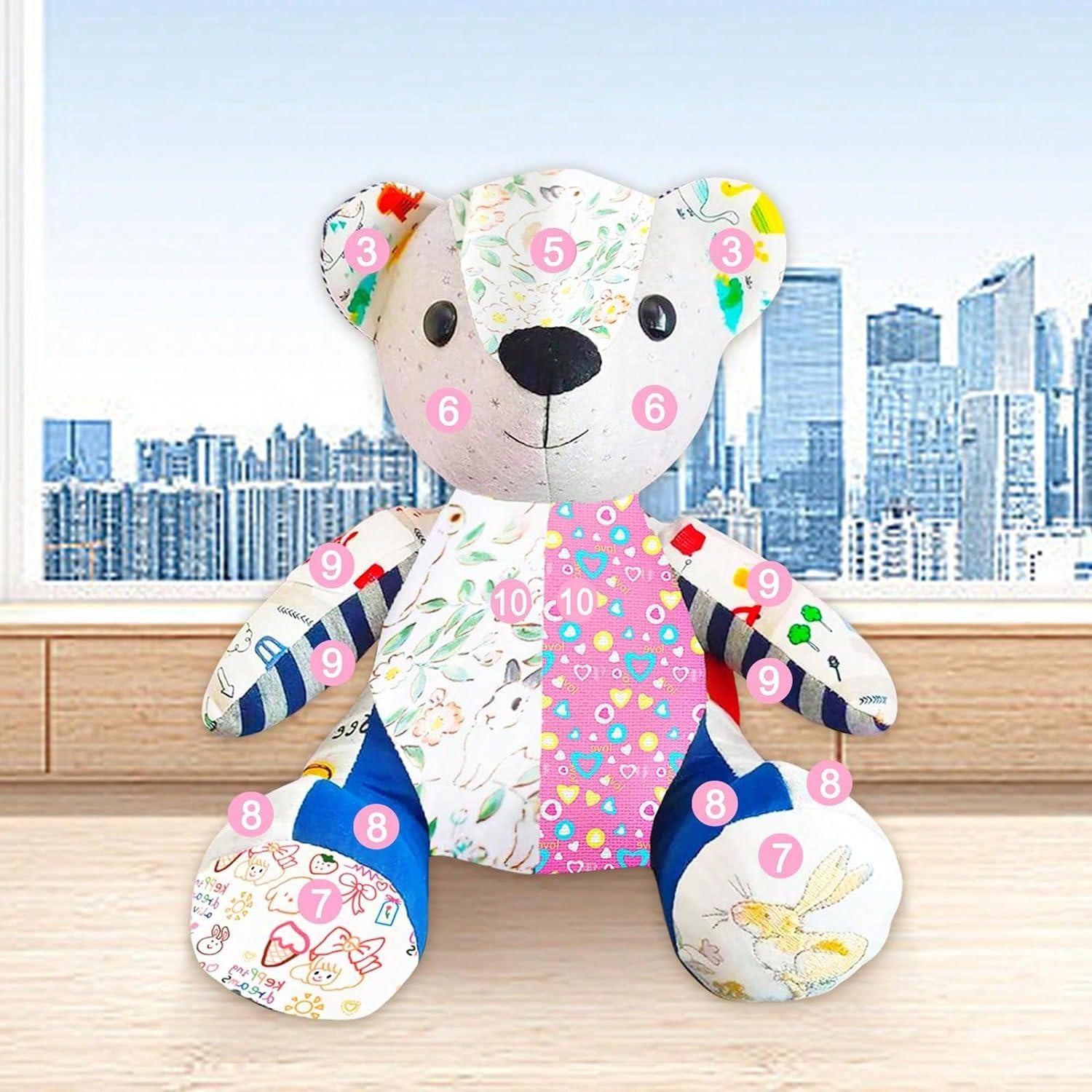 10pcs Memory Bear Pattern Template Set, 10-inch Acrylic Memory Bear ...