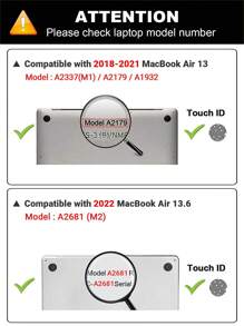 TECOOL Loại vỏ Che phủ Đối với Sách Không khí 13 M1 M2 2018-2020 A1932 A2337 Sự bảo vệ Vỏ cứng Đối với Không khí 13.6 Inch M3 2024 M2 A2681 2022 , 13 M1 M2 A2338 A2289 A2251 A2159 A1989 A1706 A1708 - tinh thể rõ ràng - Xem 3