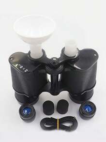 1pc 500ml Binocular Style Outdoor Sports Water Bottle, Portable Leak-Proof Hiking Water Flask With Funnel And Shoulder Strap, Creative Hidden Water Bottle Gift For Men - Black - View 3