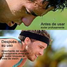 Bandas para El Cabello Deportivas, Bandas Deportivas para Cabeza, 4 Pack Hombres y Mujeres Cabeza de Elástica Banda para El Sudor y Deportes Diadema Proteger Del Sudor Vinchas Tejidas para Correr, Yoga, Ciclismo, Cardio, Ejercicio De Gimnasio - Multicolor - Ver 6