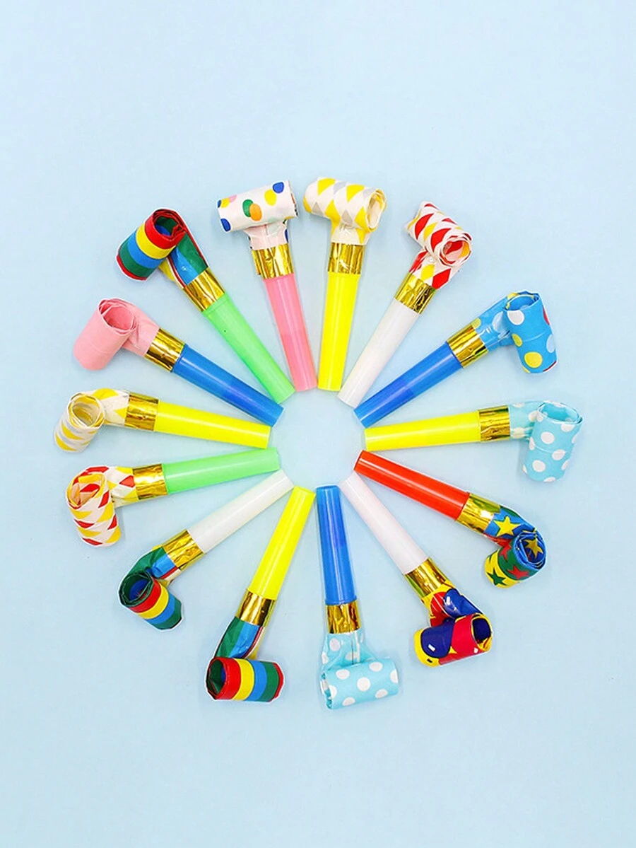6/12/24pcs Random Colored Candy Whistles, Perfect For Happy Parties - Multicolor - View 1