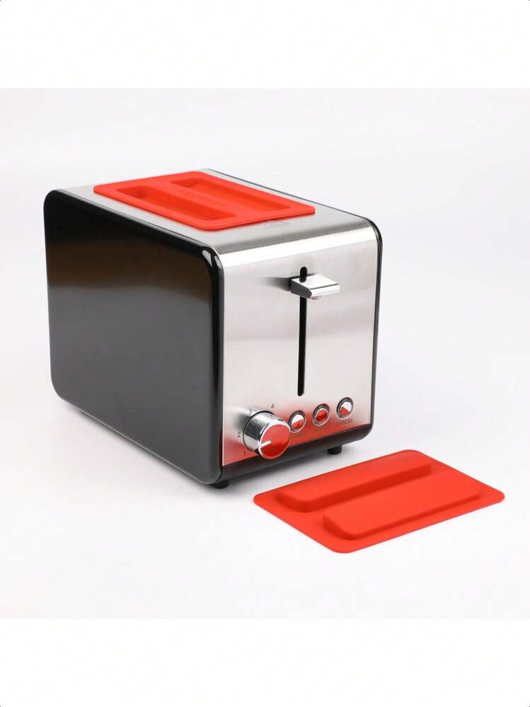 1 件防塵罩適用於2 片烤麵包機,食品安全矽膠保護烤麵包機免受灰塵、污垢、貓毛、狗毛、溢出物、飛濺、小動物、蟲子和污跡,矽膠烤麵包機蓋,烤麵包機上蓋,廚房用具保護膜 - 黑色 - 查看 6