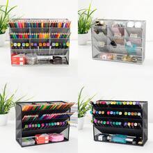 網狀桌面收納盒多功能桌面文具收納架筆筒盒,適用於家居、辦公室和學校用品 - 銀色 - 查看 7