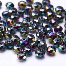 4mm、6mm、8mm 金屬色系面形水晶珠和電鍍玻璃珠,用於diy珠寶手鍊和項鍊製作 - 彩色 - 查看 29