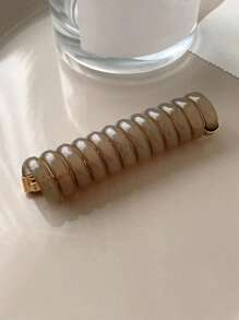 1 件简约风格果冻色高弹力螺旋发带，适用于马尾辫和辫子造型，时尚发饰魔术头发编织工具螺旋马尾辫夹，适合女士长卷发休闲 - 杏色 - 查看 15