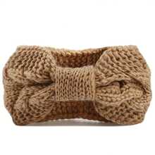 1 件冬季针织粗头带女士钩针头巾针织耳暖头巾 - 棕色 - 查看 2