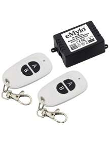 1 Pc EMylo Smart Wireless Remote Switch 220V Relay 1000V 433 Mhz One 1 Channel With Two Transmitters Black - Black - View 2
