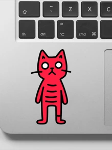 1 件艺术家怪兽猫系列兼容 Macbook 水杯笔记本电脑透明贴纸 - 彩色 - 查看 3