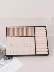 1個大容量珠寶盒可收納耳環、項鍊、戒指、手鍊 - 黑色 - 查看 8