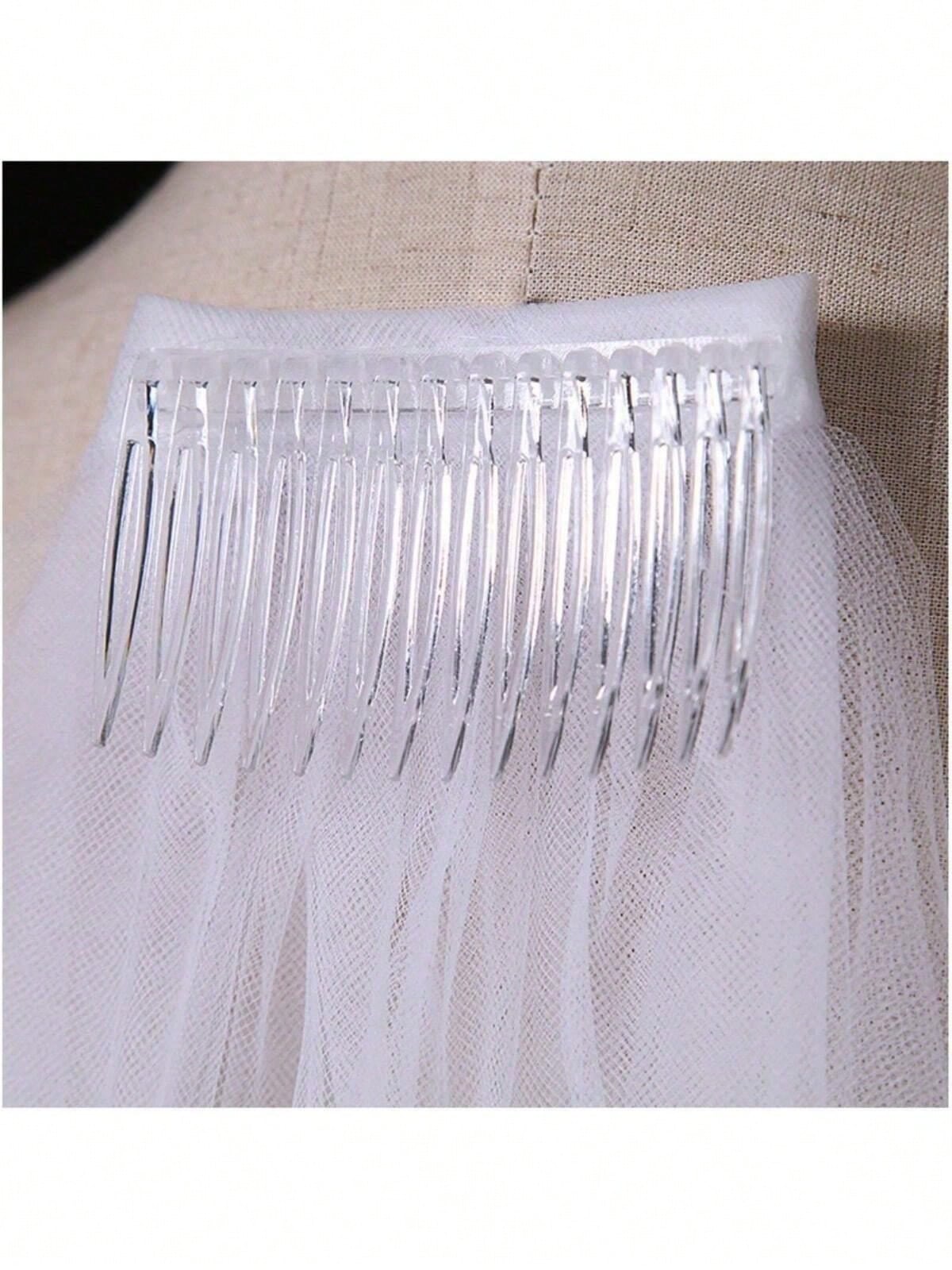 Bachelorette Party Veil, White Bridal Veil With 'bride To Be' In Rose