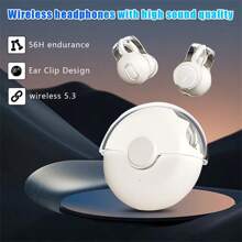 hellodigi Auriculares Inalámbricos Deportivos Estéreo Con Micrófonos, Impermeables Ipx4, Diseño Portátil Mini Para Teléfono, Control Táctil, Clip Para La Oreja, Para Teléfonos Móviles Con Sistema Android E Ios - Blanco - Ver 1