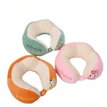 1個卡通u型旅行頸枕,適用於辦公室、午睡、汽車使用