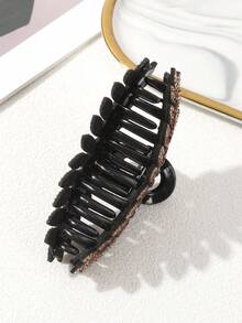 1個12cm橙色葉子鑲嵌鑽石髮夾