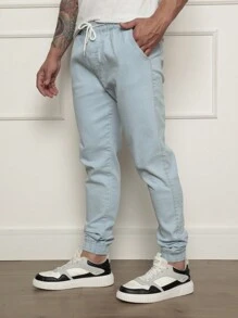 Men Pants - Light Wash - View 3