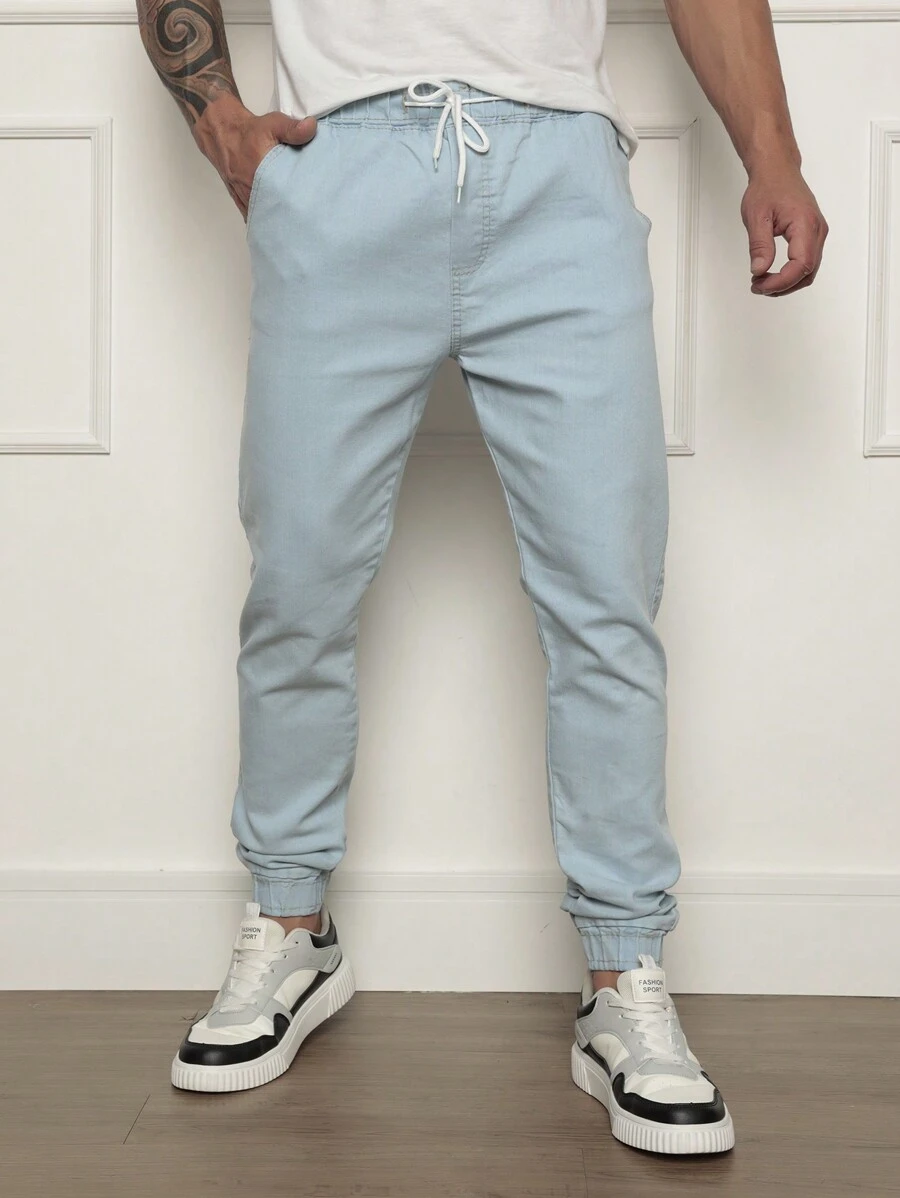 Men Pants - Light Wash - View 1