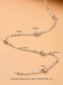 約3米銅質手工製作半成品細鏈,帶有珠子,適用於diy首飾製作,適用於項鍊和手鍊diy - 銀色 - 查看 3