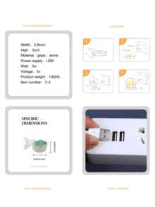 1 件 Usb 供電天然水晶香氛杯,帶有 10 毫升香油和木質底座 Led 夜燈,適合臥室、衛生間、床頭,非常適合生日禮物、送給男朋友、女朋友、情人的情人節禮物