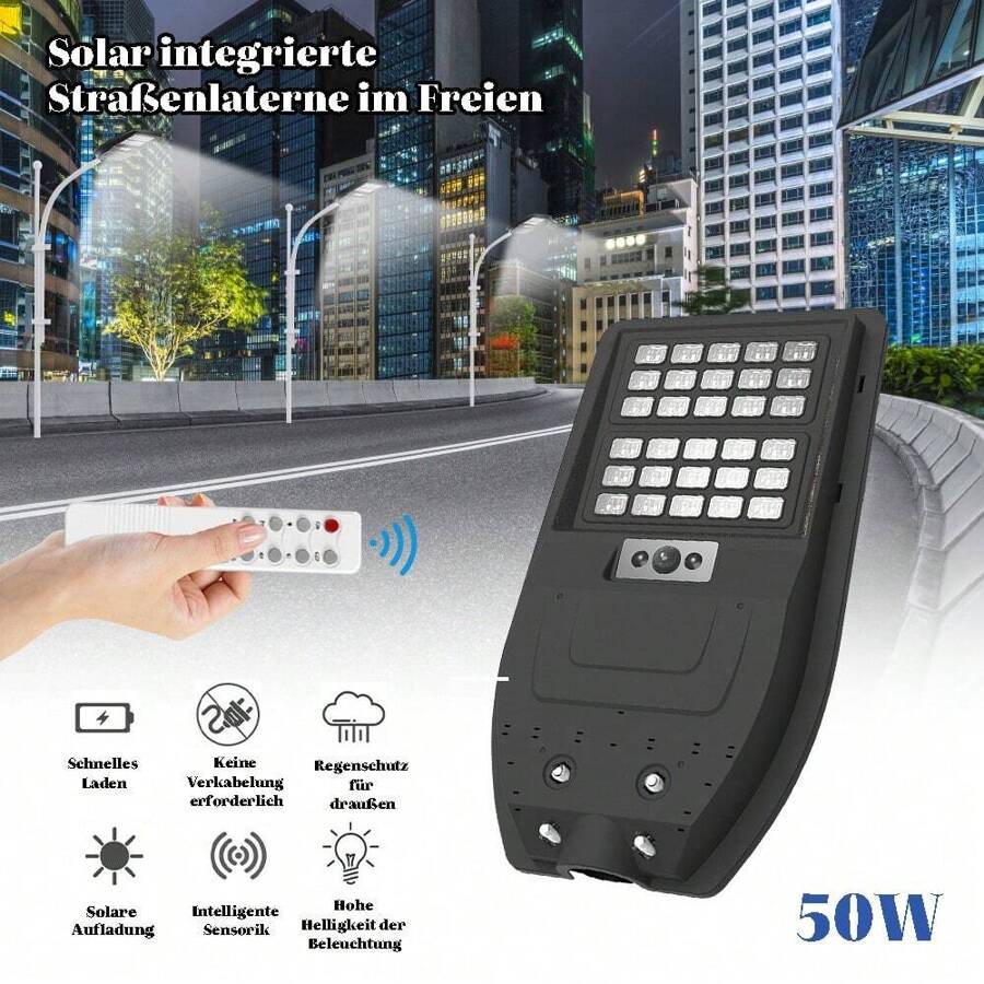 Solar Street Lights For Outdoor Use, 50W Solar Parking Lot Lights Without Pole, LED Solar Lights With Motion Sensor, IP65 Waterproof - without poles - View 1