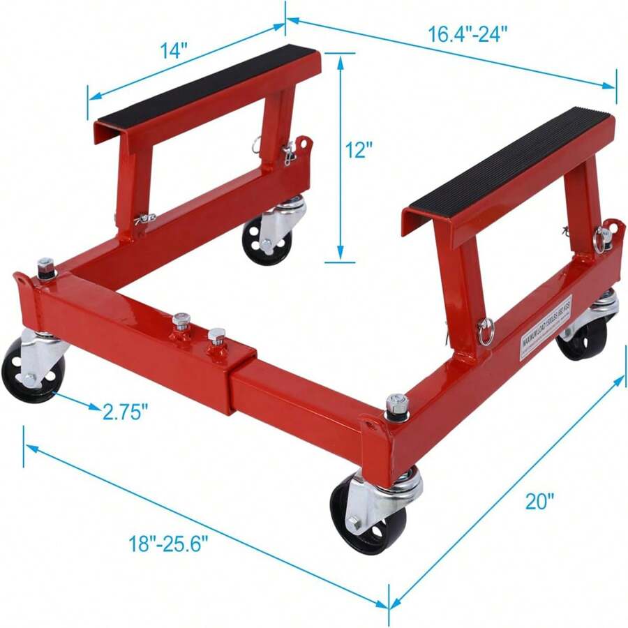 Motorcycle Engine Cradle Dolly with 4 Swivel Casters 1500 Lbs Capacity