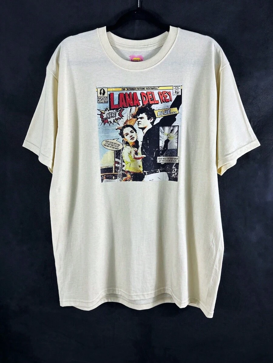 Unisex T-Shirt With Funny Lana Comic Print - Beige - View 1