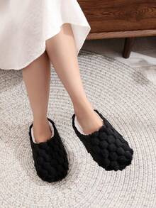 全新女用軟底家用拖鞋,室內超輕防滑靜音拖鞋,春秋布藝毛絨拖鞋,冬季/硬木地板平底拖鞋,1 件