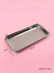 klimonla Stainless Steel Manicure Disinfection Tray, One-Piece Portable Tool Storage Tray, Smooth Scratch-Proof Edge, Stackable Design, Multi-Style Nail Organizer For Salon, Home & False Nail Use - Silver - View 6